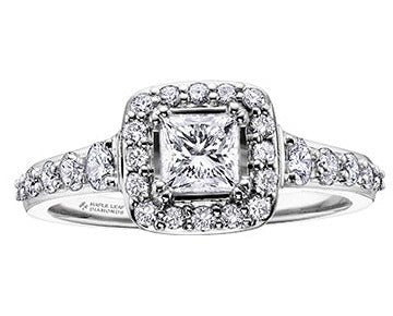 18K White Gold Palladium Diamond Ring