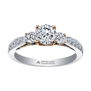 18K Two Tone Gold Palladium Diamond Ring