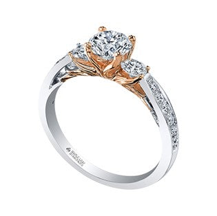 18K Two Tone Gold Palladium Diamond Ring