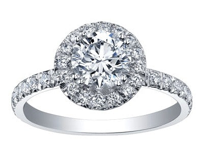 18K White Gold Palladium 1.65ct Diamond Halo Ring