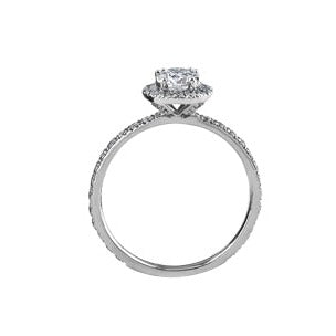 18K White Gold Palladium Diamond Halo Ring