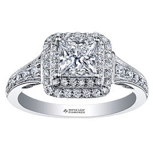 18K White Gold Palladium Diamond Ring