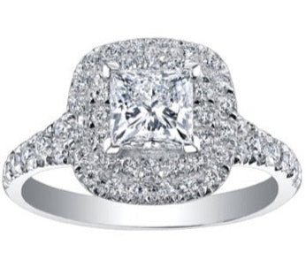 18K White Gold Palladium Diamond Ring