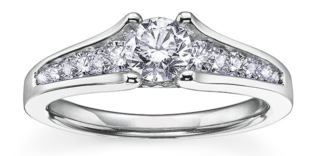 18K White Gold Palladium Channel Set Diamond Ring
