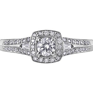 14K White Gold Diamond Engagement Ring
