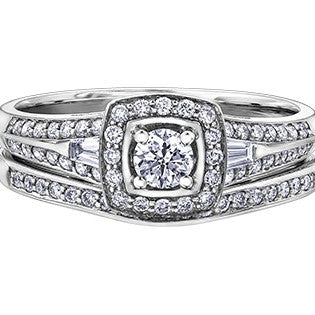14K White Gold Diamond Engagement Ring