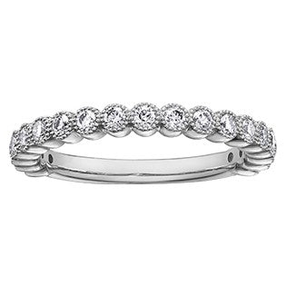 White Gold Bezel Set White Sapphire Ring