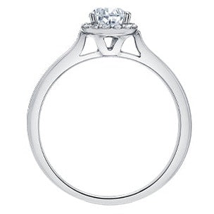 18KPD White Gold Diamond Pear Shaped Halo Ring