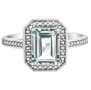 White Gold White Topaz Ring