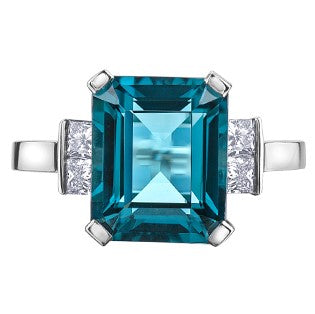 London Blue Topaz & Diamond Ring