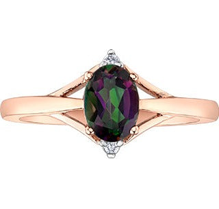 10K Rose Gold Mystic Topaz Ring