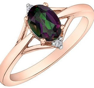 10K Rose Gold Mystic Topaz Ring