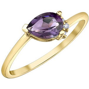 10K Yellow Gold Amethyst Ring
