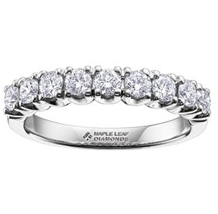 18K White Gold Palladium Claw Set Diamond Band