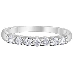 18K White Gold Palladium Claw Set Diamond Band