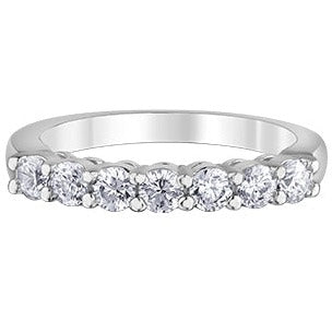 18K White Gold Palladium Claw Set Diamond Band
