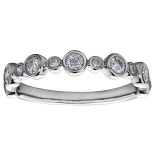 10K White Gold Bezel Set Diamond Band