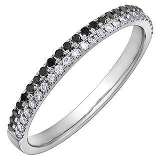 10K White Gold Black & White Diamond Chi Chi Band