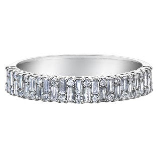 14K White Gold Fancy Cut Band