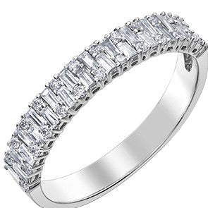 14K White Gold Fancy Cut Band