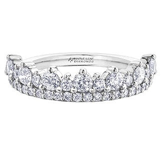 10K White Gold Diamond Crown Ring