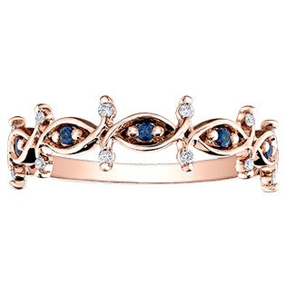 10K Rose Gold Sapphire & Diamond Ring