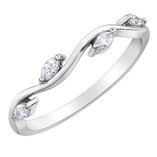 14K Gold Marquee Diamond Band