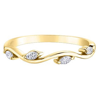 14K Gold Marquee Diamond Band
