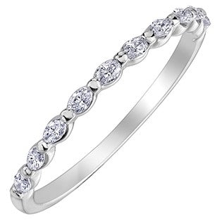 14K White Gold Diamond Band