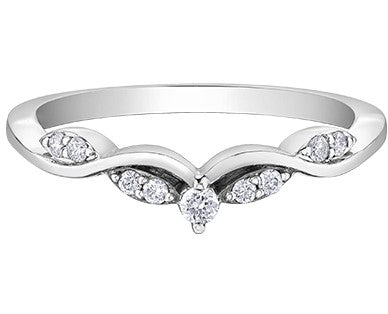 10K White Gold Chevron Band