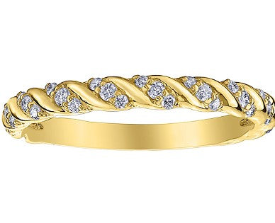 10K Yellow Gold Diamond Braided Band