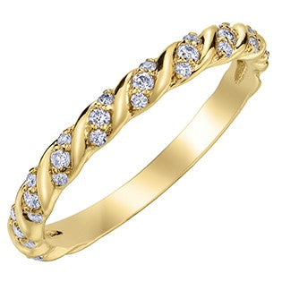 10K Yellow Gold Diamond Braided Band