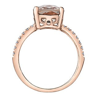 14K Rose Gold Morganite & Diamond Ring