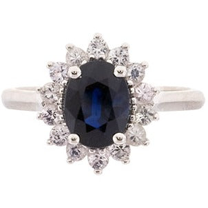 10K White Gold Sapphire Ring