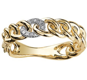 10K Yellow Gold Diamond Link Ring