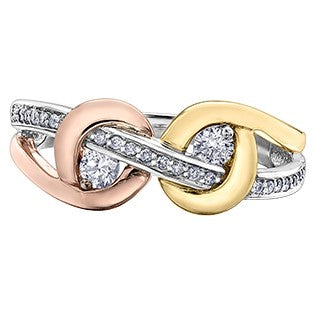10K Tri Gold Diamond Ring