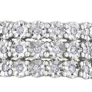10K Yellow & White Gold Illusion Set Diamond Band