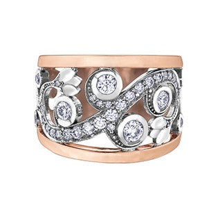 14K White & Rose Gold Diamond Ring