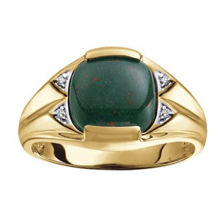 10K Bloodstone & Diamond Ring