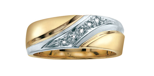 10K Two Tone Diamond Wedding Band