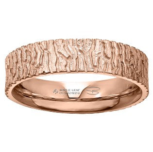 14K Men's Wood Style Band