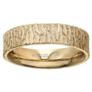 14K Men's Wood Style Band