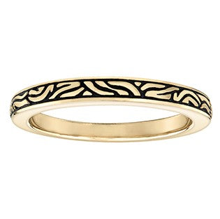 10K Yellow Gold Black Antique Band