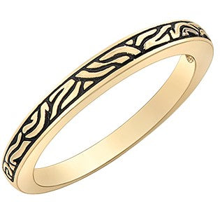 10K Yellow Gold Black Antique Band