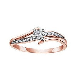 10K Gold Illusion Set Diamond Ring