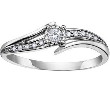 10K Gold Illusion Set Diamond Ring