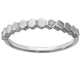 10K Gold Diamond Hexagon Ring