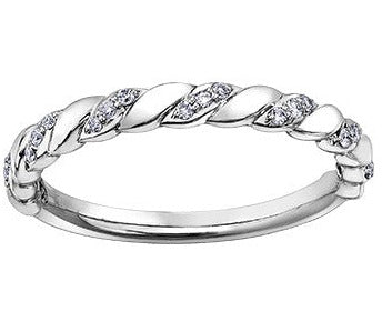 10K White Gold Diamond Braided ChiChi Band