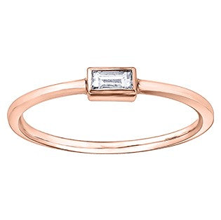 10K Gold Baguette Diamond Ring