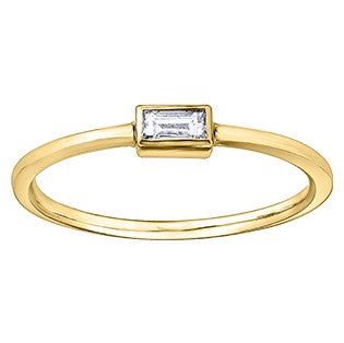 10K Gold Baguette Diamond Ring